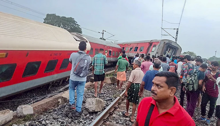 Rescue and relief work underway after the Mumbai-Howrah Mail derailed near Badabamboo in Seraikela-Kharsawan district of Jharkhand, early Tuesday, July 30 - PTI